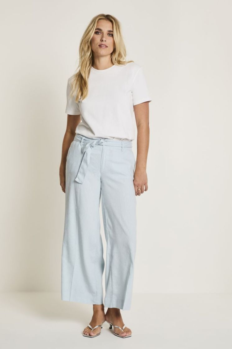 Cloë (Belt) Flowy Linen 328 Ice Blue