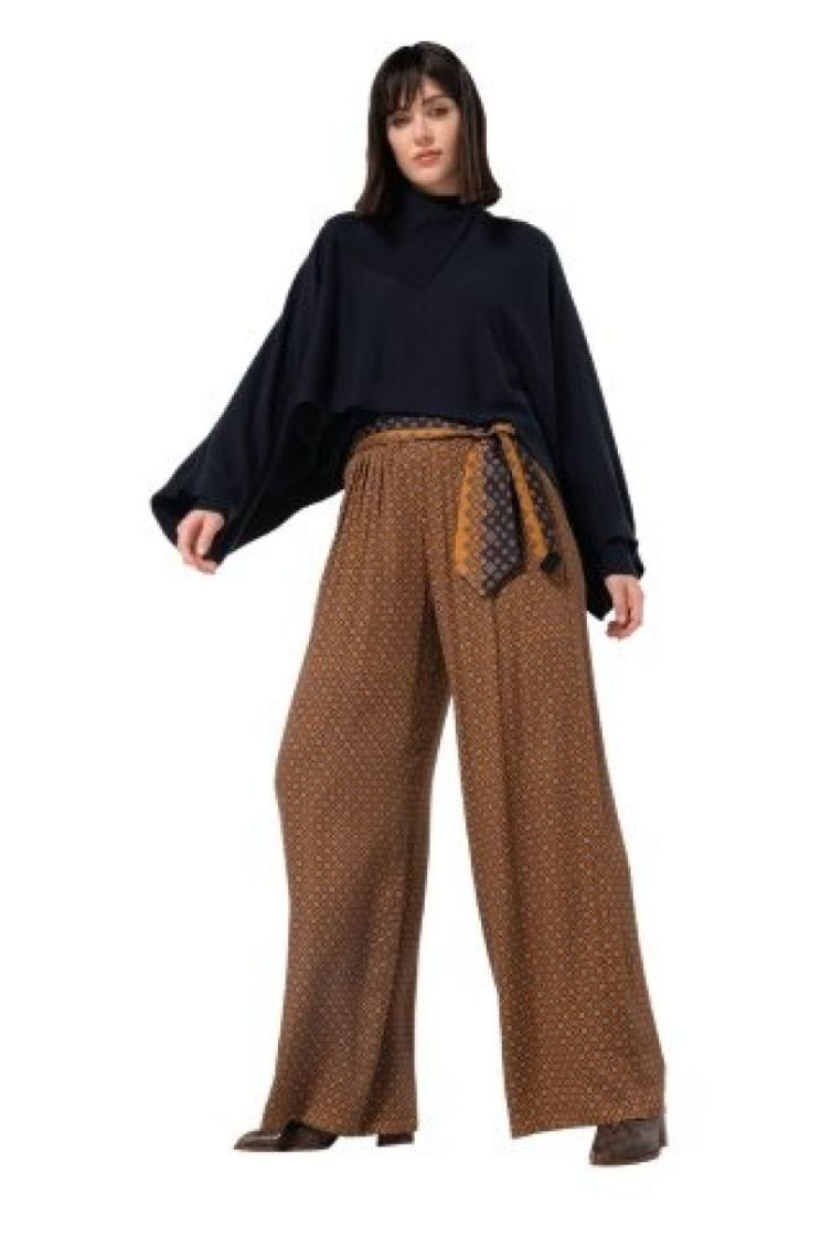 Losse poncho met wijde mouwen 21 Midnight Blu