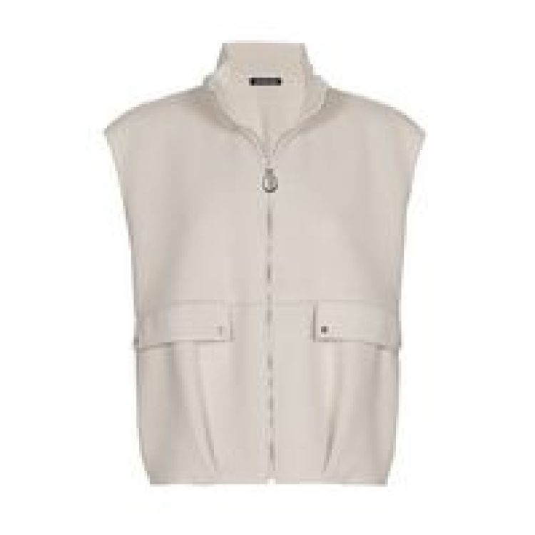 Mouwloze jas in zachte velvets 93 Cream