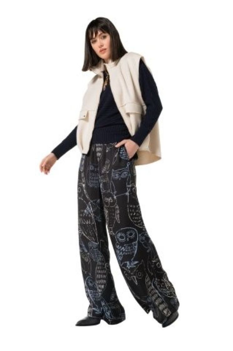 Mouwloze jas in zachte velvets 93 Cream