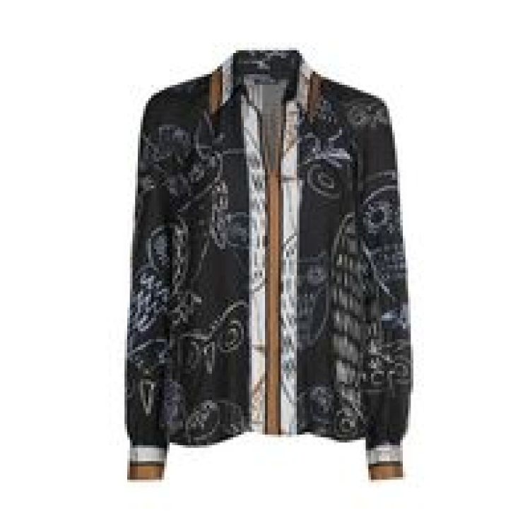 Shiny blouse met uilenprint 29 Multi Color