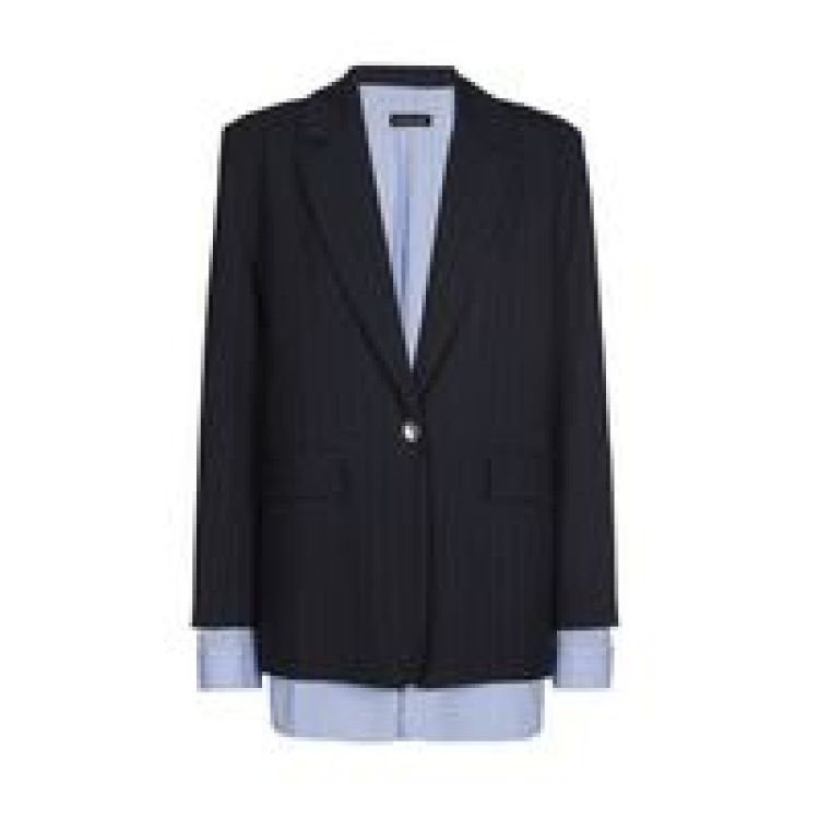 City blazer met hemdlook 20 Blue Black