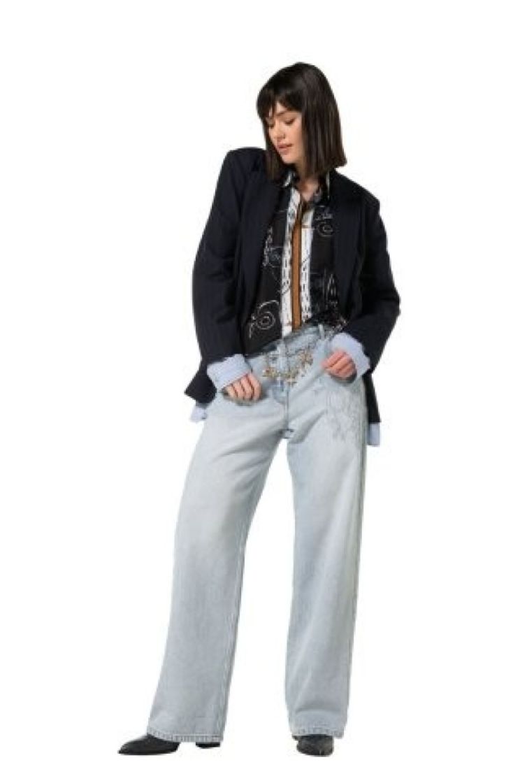 City blazer met hemdlook 20 Blue Black