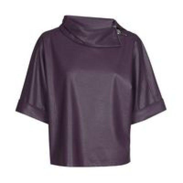 Rechte top in vegan leather 45 Plum