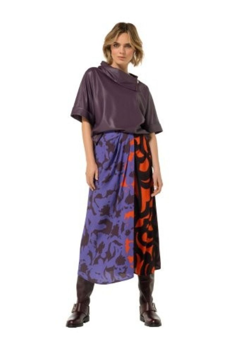 Rechte top in vegan leather 45 Plum
