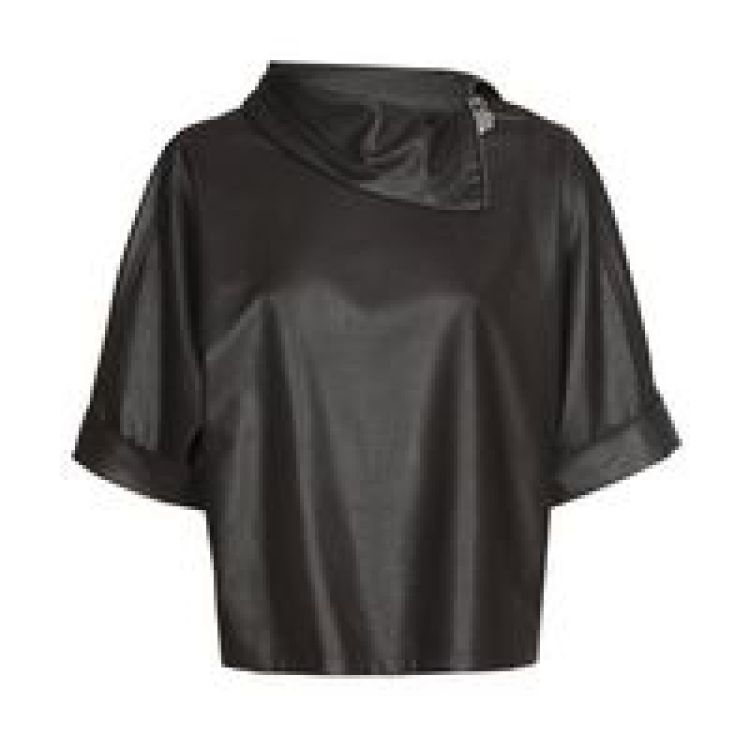 Rechte top in vegan leather 30 Coffee