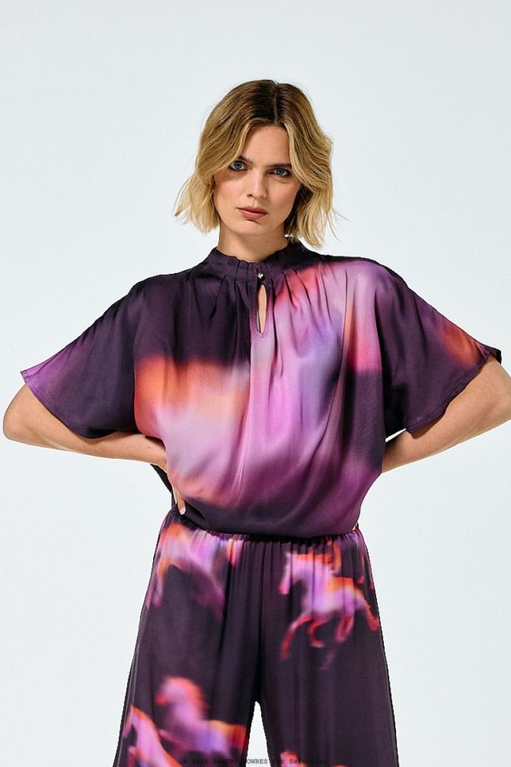 Palazzo broek, elastic waist 59 Multi Color