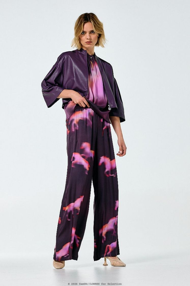 Palazzo broek, elastic waist 59 Multi Color