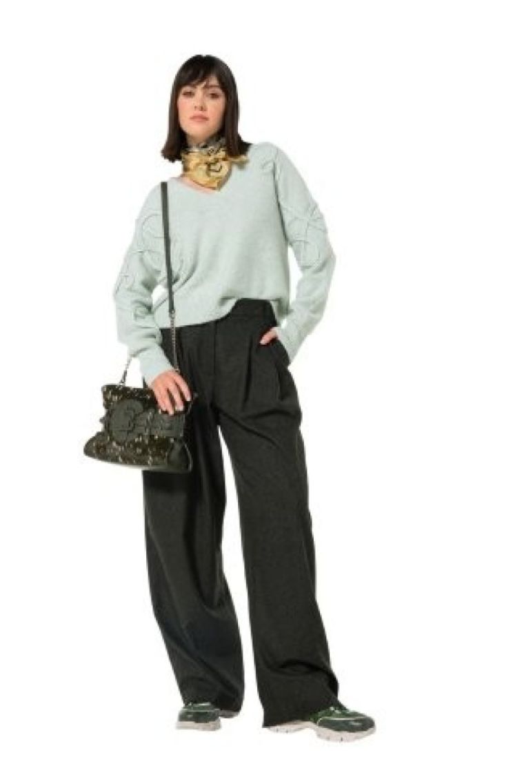 Cozy pull met kabelsteek 64 Sea Green