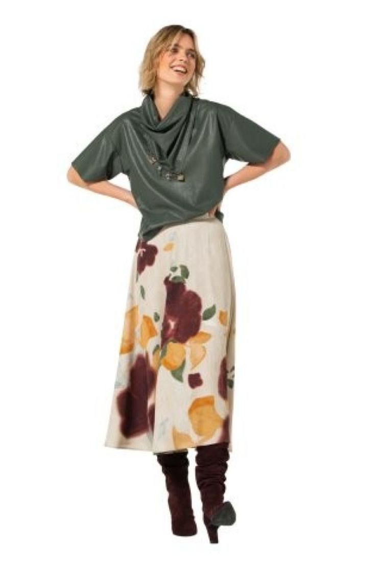 Rechte top in vegan leather 61 Green