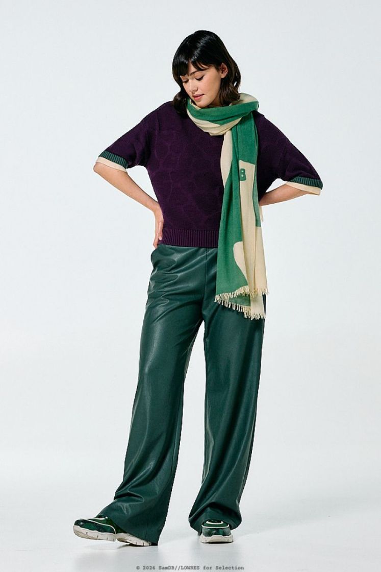 Broek in vegan leather, normal 61 Green