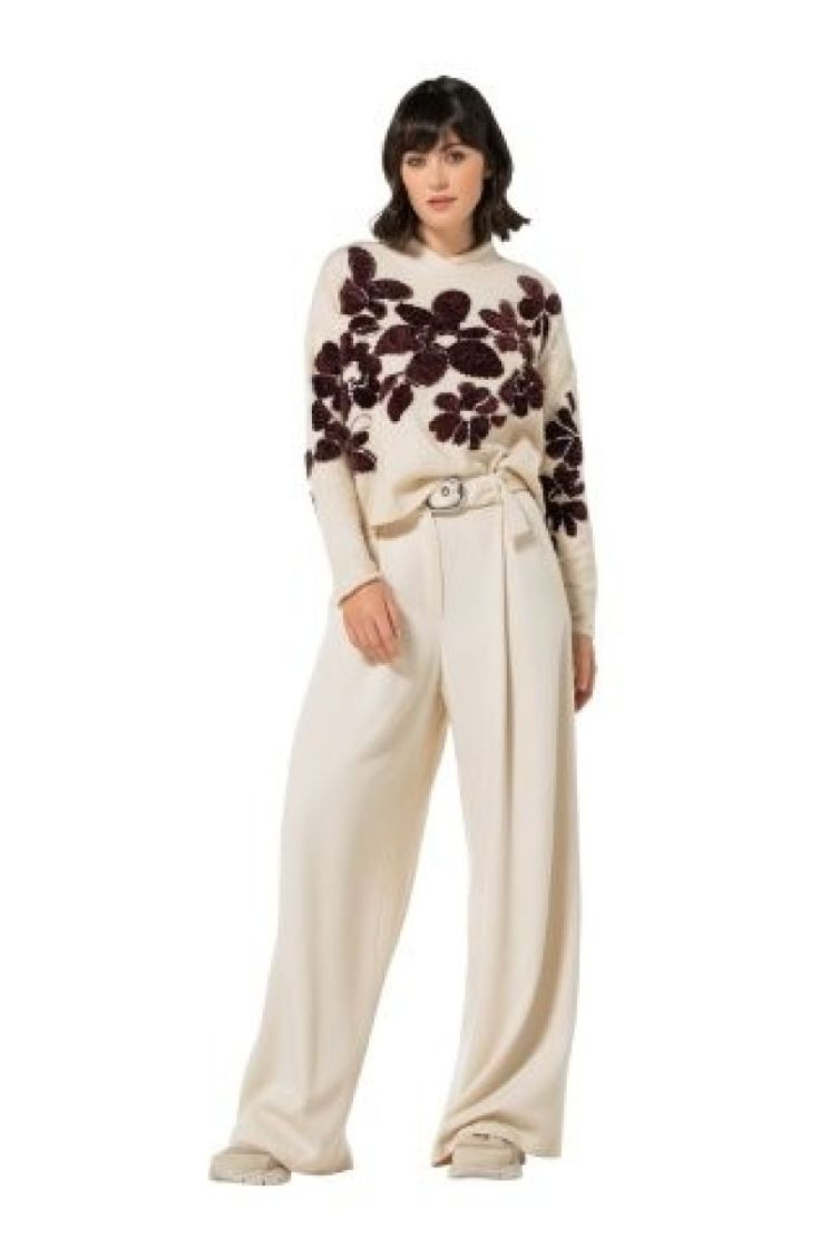 Cozy pull met bloemdetail en p 69 Multi Color