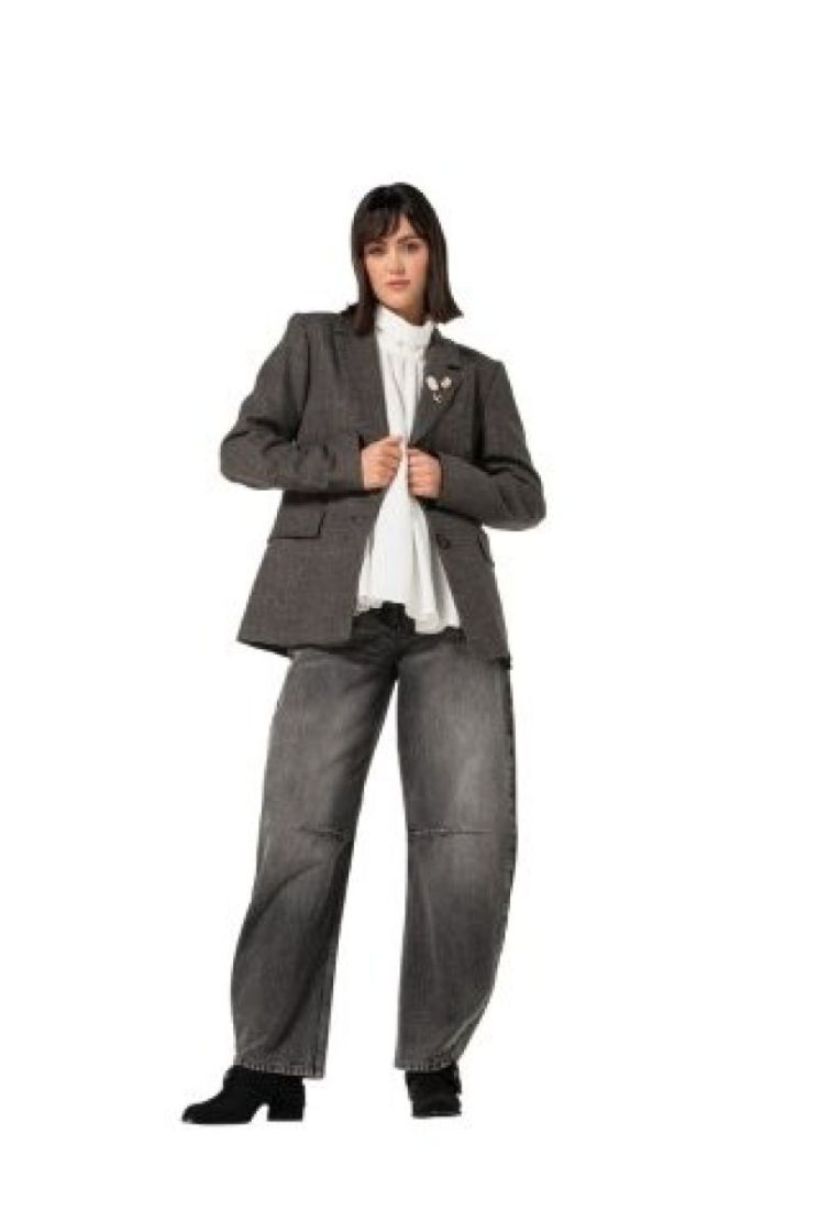City chic blazer met pins 12 Grijs