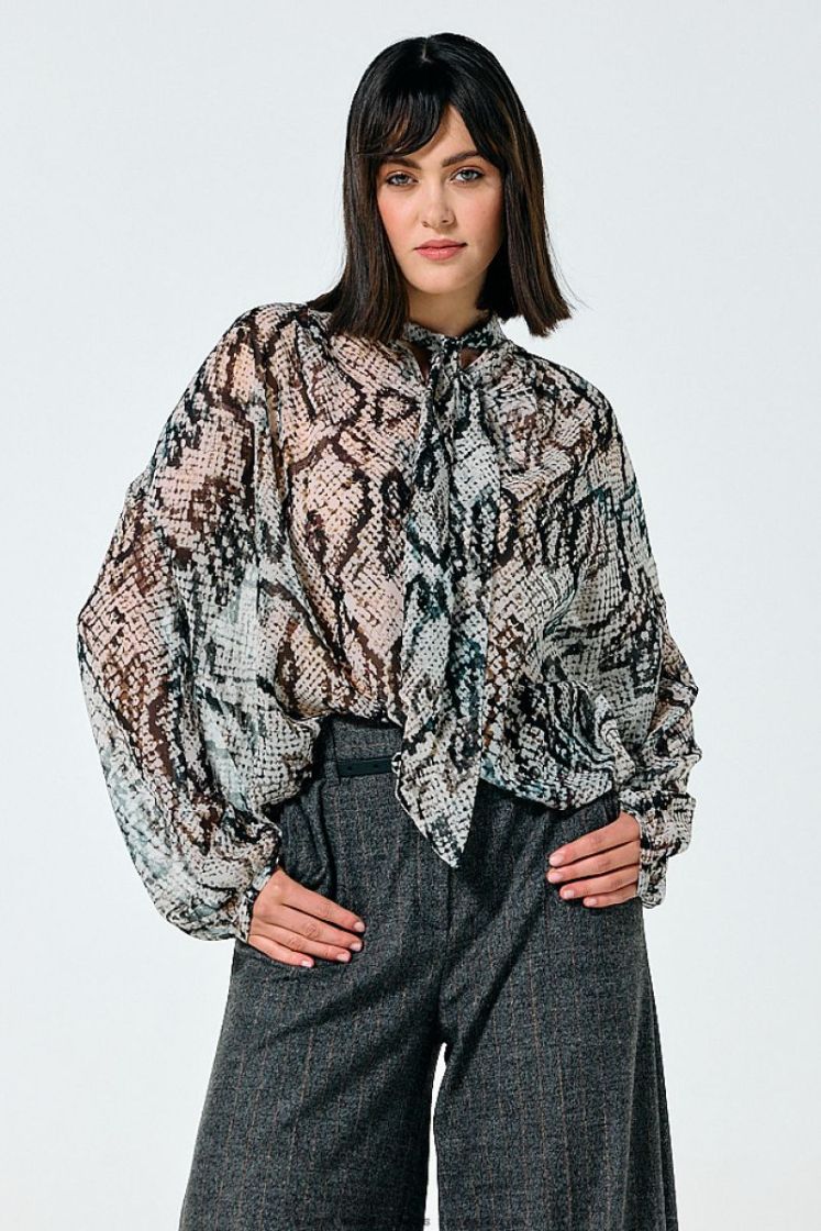 City-look broek, mid waist 12 Grijs