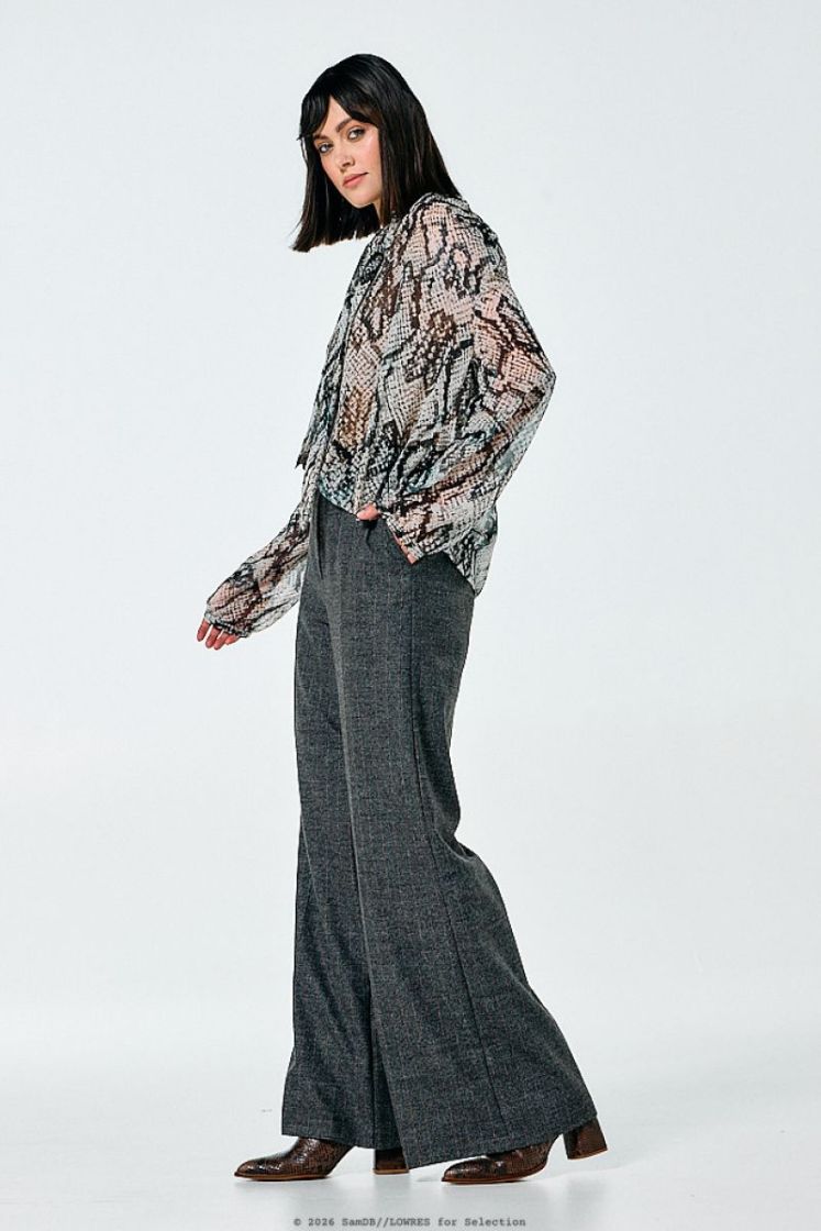 City-look broek, mid waist 12 Grijs