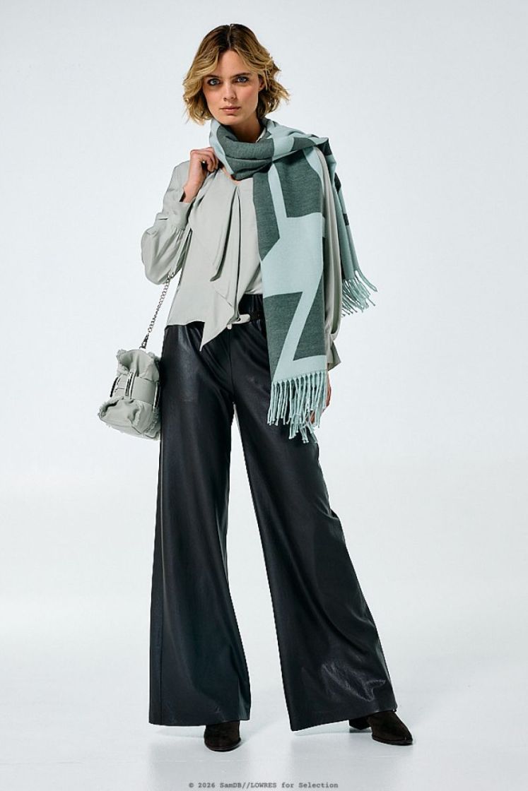 Palazzo broek in vegan leather 30 Coffee