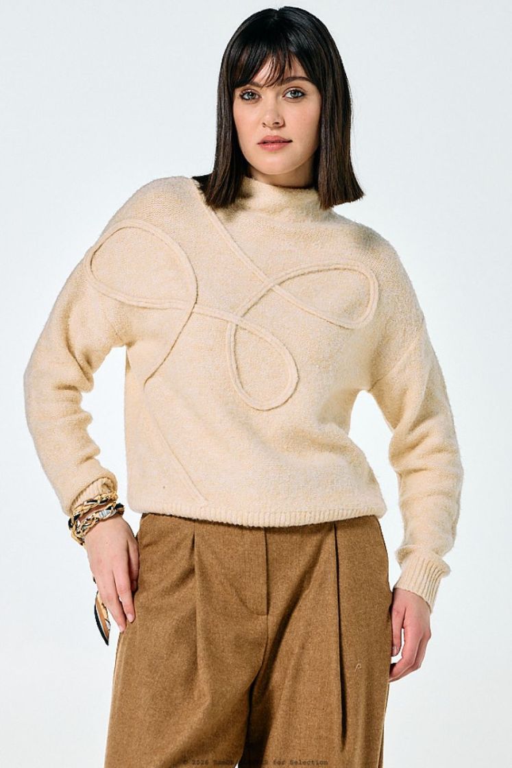 Elegante broek met dubbele rie 35 Camel