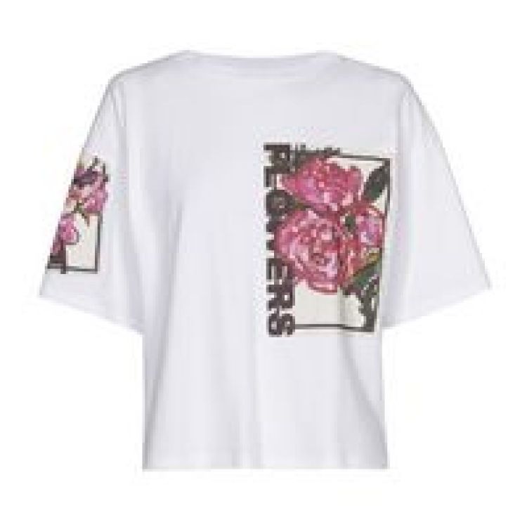 T-shirt in katoen met applicat 79 Multi Color