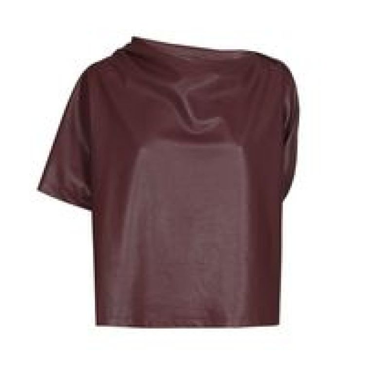 Asymmetrische top in vegan lea 51 Wine Red