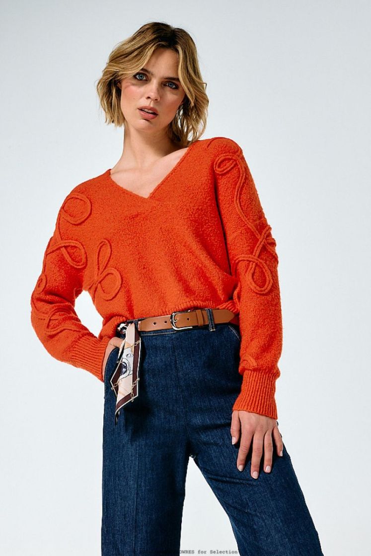 Soepele denimbroek, mid waist 23 Jeans Dark B