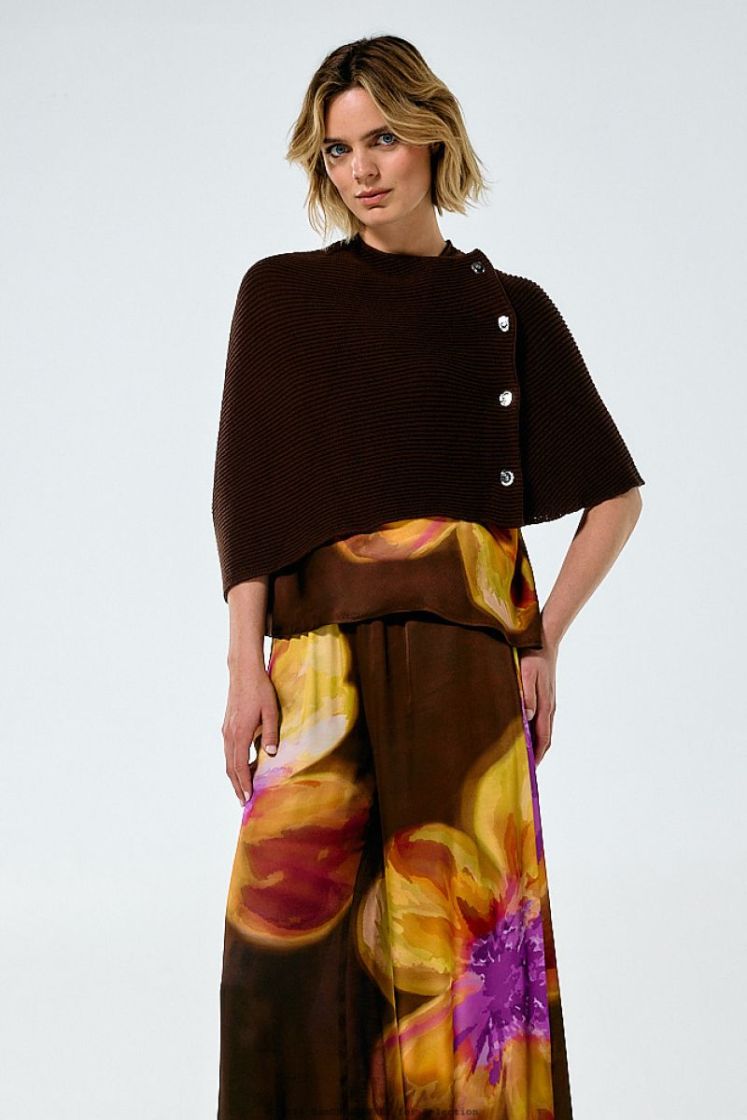 Shiny palazzo broek, elastic w 79 Multi Color